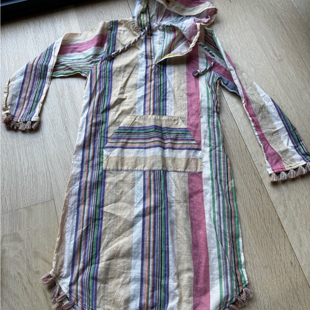 Zimmermann Striped Kids Swim Coverup with Hood